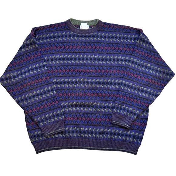 Vintage Other - Vintage Chunky Grandpa Fisherman Sweater Crewneck 3XL Eclectic Grandpa Ski 90s
